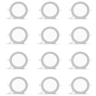 6" Slim Recessed LED with Night Light (Set of 12), 12W, 5CCT Selectable, Triac Dimmable
