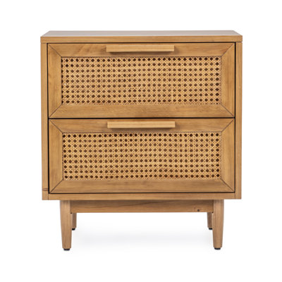 Genie 2-Drawer Solid Wood Nightstand