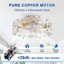 Ventilateur de plafond en cage de 20 pouces avec ensemble de lumières (ampoules non incluses) et télécommande, moteur réversible, télécommande à courant continu, 6 vitesses, lampe de ventilateur pour le salon, la chambre à coucher