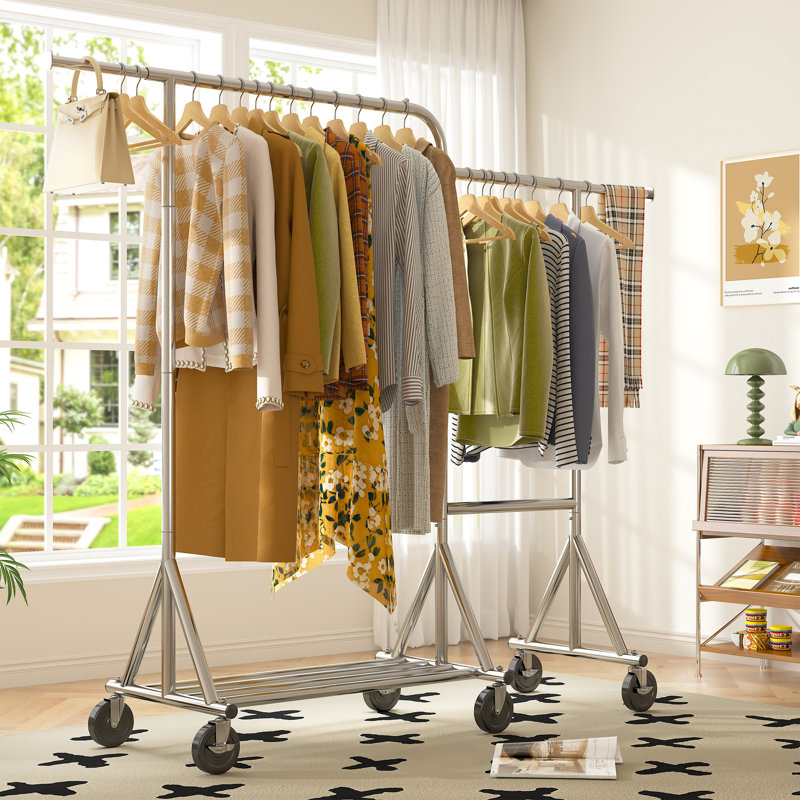 Rilen Adjustable Rolling Clothing Rack