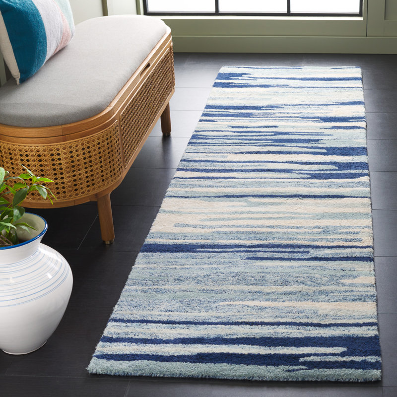 Tapis en coton / ivoire Jhenifer, Tapis de couloir 2 pi 3 po x 8 pi