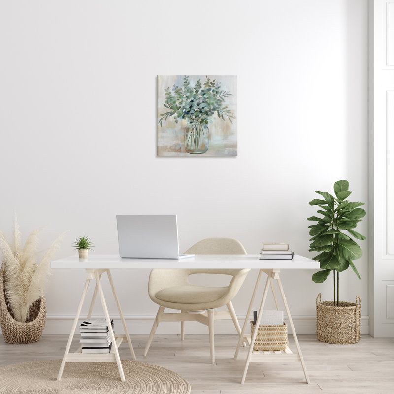 Art mural sur toile apaisant avec eucalyptus, H 24 po x l 24 po x P 1,5 po