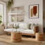 Ensemble de 2 tables basses gigognes, tables d'appoint rondes modernes en bois de loupe naturelle, idéales pour le salon, la chambre, le bureau et les petits espaces.