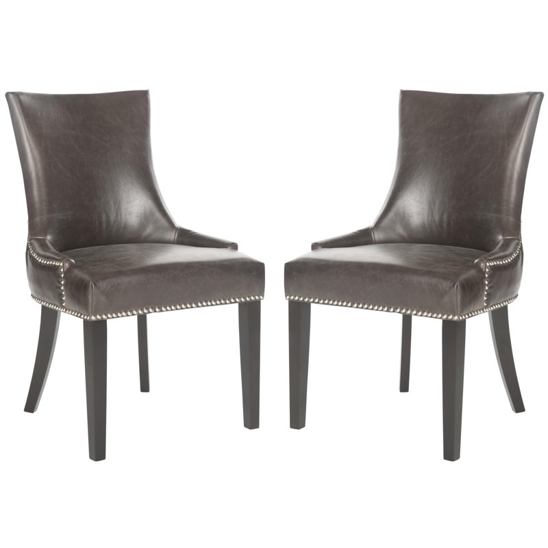 Aleshka 19.5'' H Upholstered Parsons Chair, Antique Brown