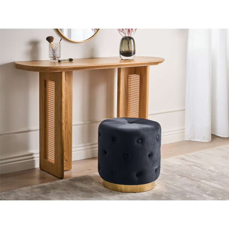 Pouffe Velvet 40 cm 40 cm 41 cm, Black