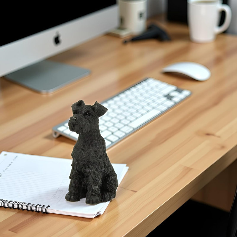 Juffet de Noël JFSM INC. - Statue de Schnauzer, cadeau d'amoureux des chiens, Noir