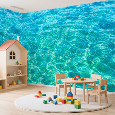 Papier peint adhésif autocollant pour piscine, surface d'eau, surface de contact, amovible, papier contact pour chambre à coucher H 100 po x l 144 po