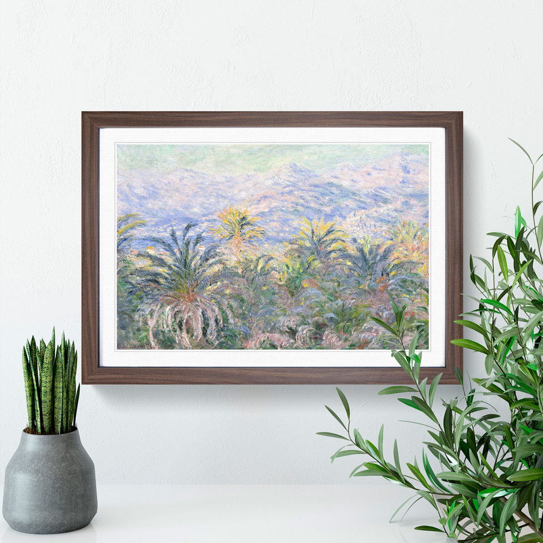 Palm Trees at Bordighera by Claude Monet - Framed Print