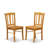  3 Piece Kitchen Table Set for Small Spaces Contains a Round Dining Room Table with Pedestal and 2 Solid Wood Seat Chairs, 30x30 Inch, Oak-2135475564
