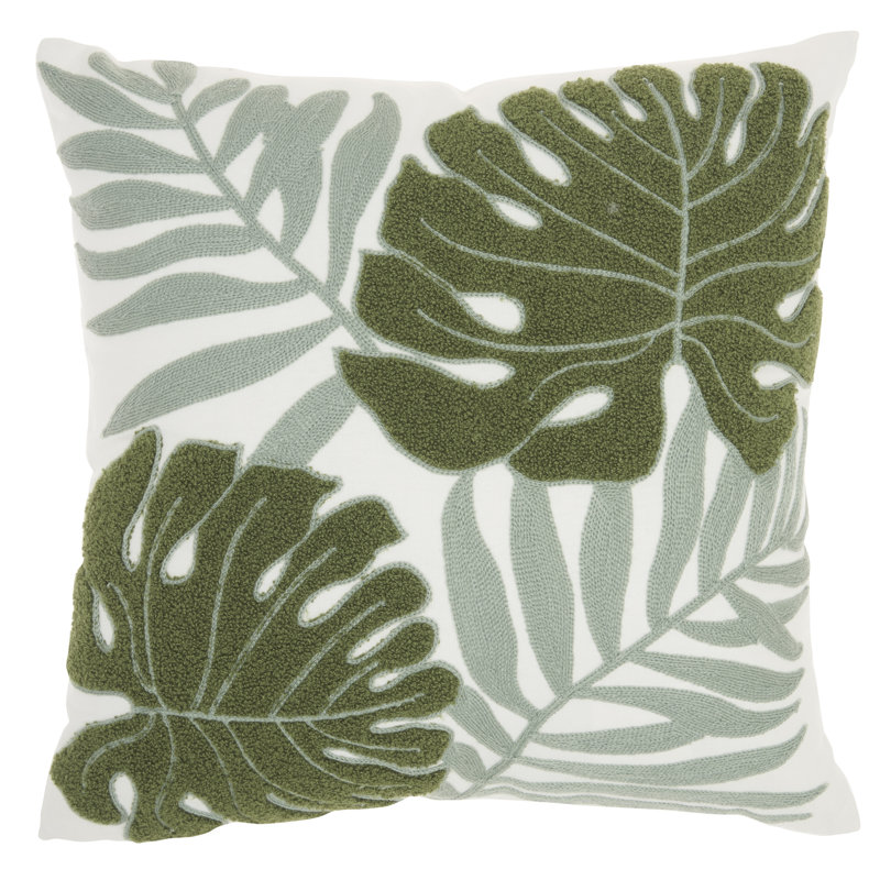 Elsa Square Pillow Cover & Insert, Green