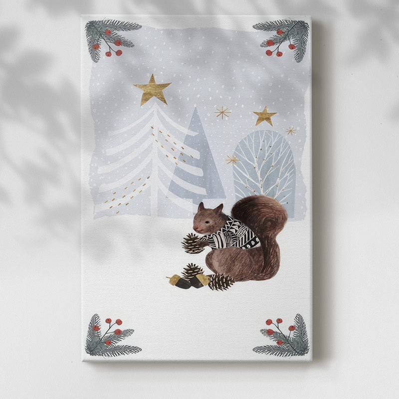 Cozy Christmas Collection B, toile tendue avec châssis de qualité supérieure - prête à être accrochée