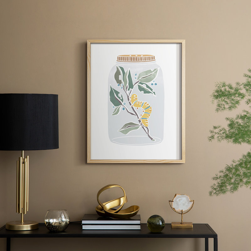 Nature Jar I Framed Print - Solid Wood, 21" H x 17" W