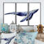 «Blue Sperm Whale on White IV», photographie flottante sur toile 3 pièces-627681919-627681916