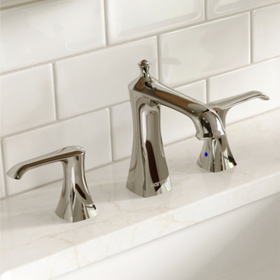 Widespread Bathroom Faucet with Drain Assembly