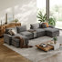Canapé modulaire en coin avec console de rangement et 2 repose-pieds Colbey