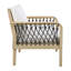 Canapés de patio confort, ensemble moderne en corde de bois d'acacia pour le divertissement à domicile
