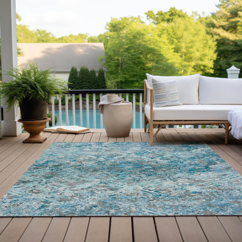  Mahaney Indoor/Outdoor Area Rug with Non-Slip Backing, Rectangle 3' x 5'