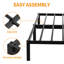 Minimal Screwless Black Bed Frame With Square Feet-1444415350