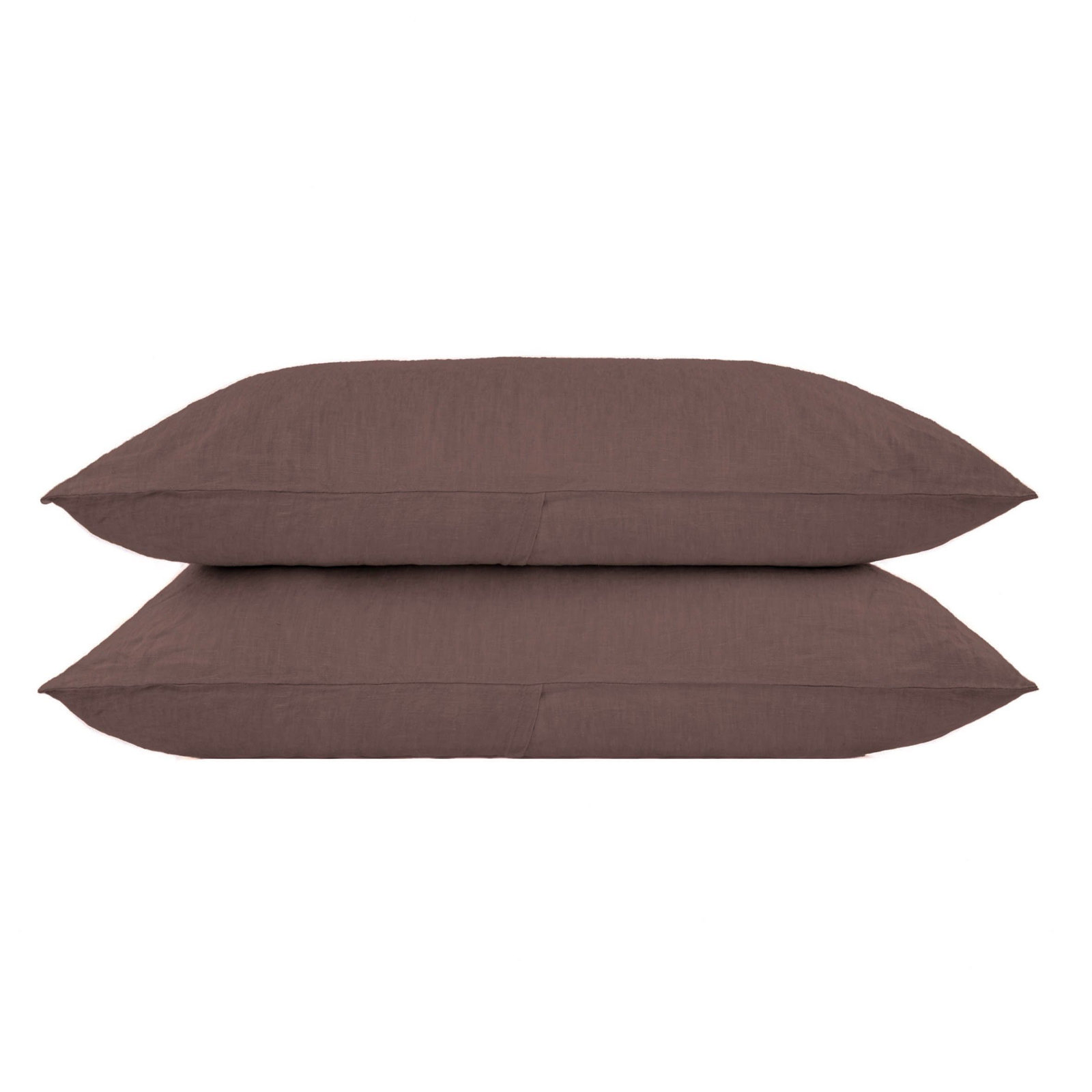 100% French Linen Pillowcase Set, Clove, Standard Pillowcase