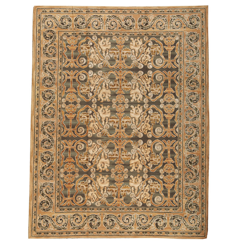 ASRS6002GLGLG Hand Knotted Wool Area Rug, Rectangle 11' x 16'