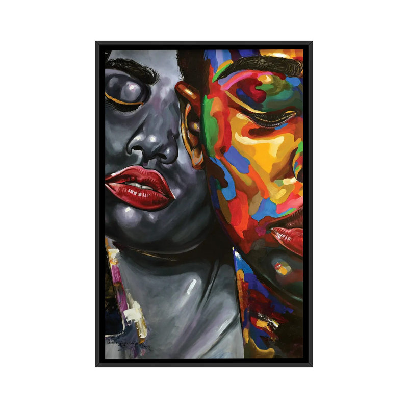 " Strength In Diversity II " by Damola Ayegbayo, 26" H x 18" W x 1.5" D, Black Framed Canvas