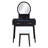 3Pc Vanity Table And Stool Set Built-In Led-Lit Mirror Matching Cushioned Stool Gold-Accented Handles Wooden Home Furniture-1439148090