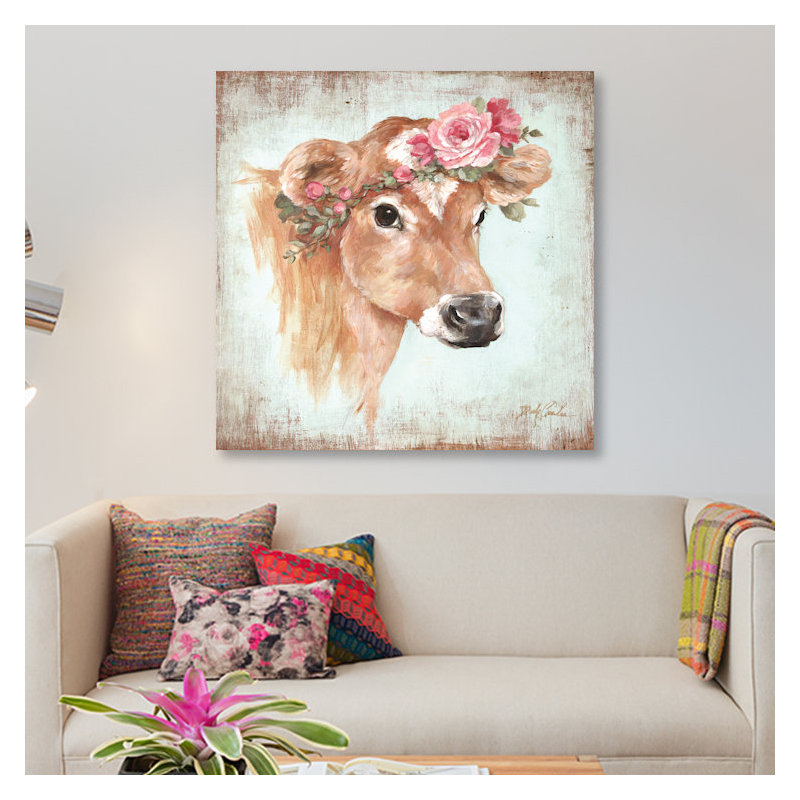 « rosie », reproduction sur toile, H 12 po x l 12 po x P 1,5 po, Pas de tapis, Toile tendue
