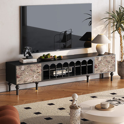 Meuble télé avec rangement peint français rétro
