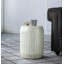 Tabouret d'appoint cylindrique crème et vert Capiz
