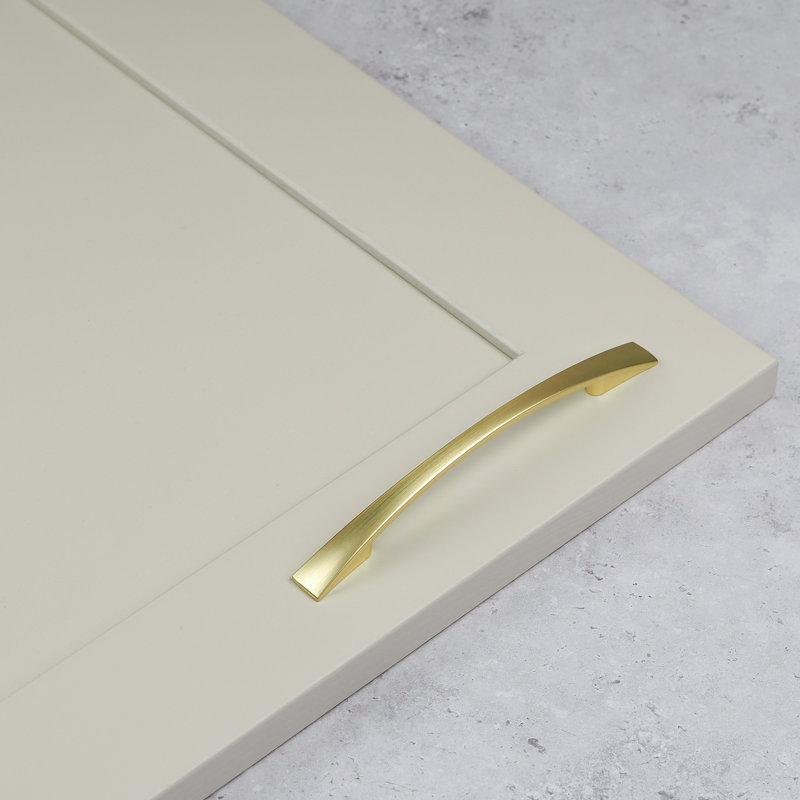 Brushed Brass Slim Bow Handles, 128mm
