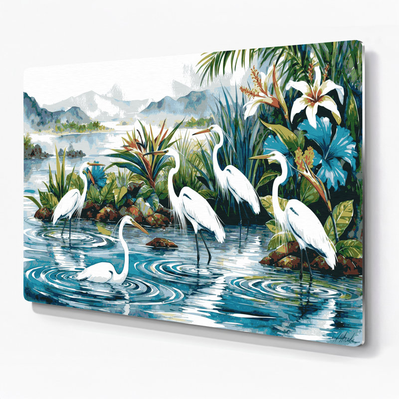 Héritage hawaïen, art mural en métal bleu, H 11 po x l 14 po