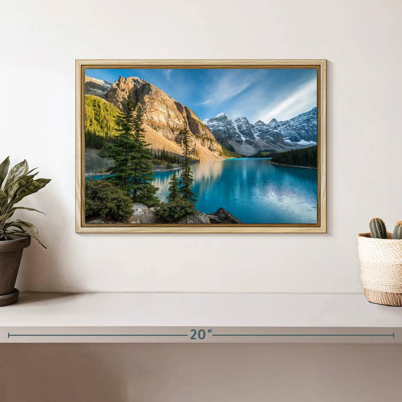 Lac Moraine Glorious, Cadre flottant en bois naturel, 13 po x 9 po