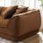 Spacious Sofas, Flannel Fabric Wood Frame, Modern Camel Couch for Home