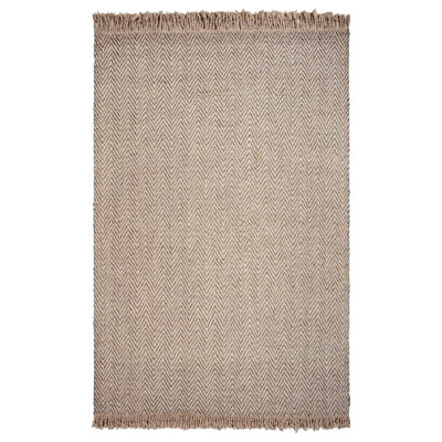 Tapis beige en laine à chevrons Stonover