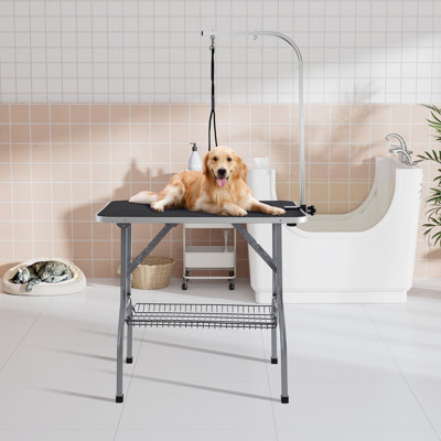 63'' H x 36'' W x 24'' D Metal Foldable Folding Grooming Table