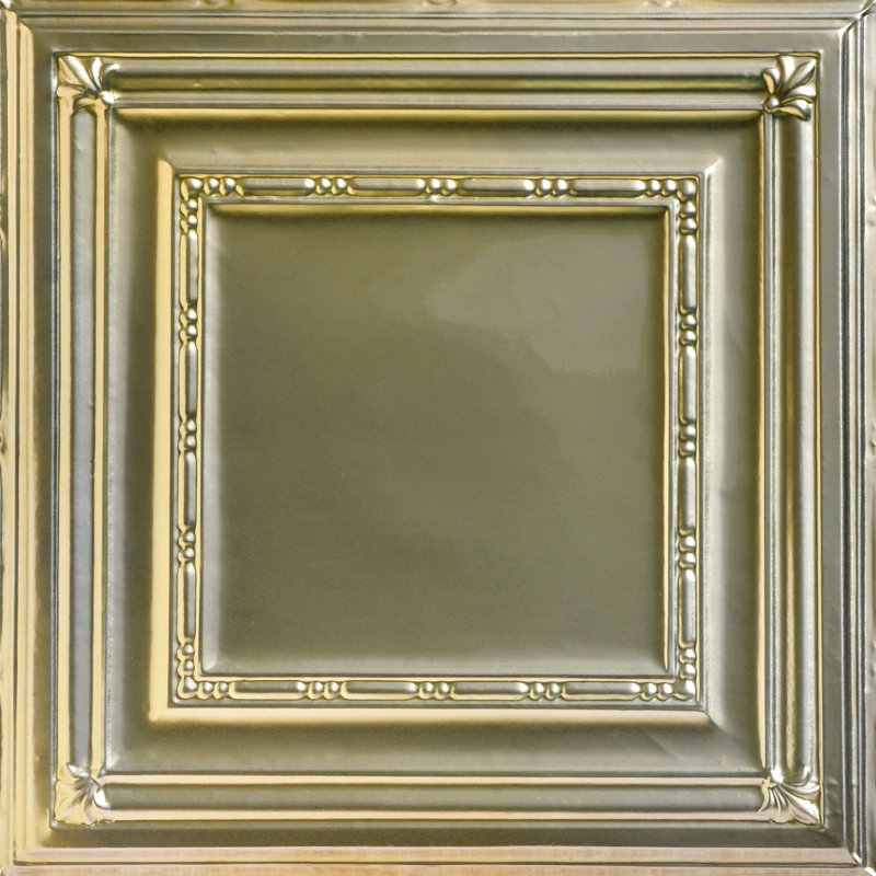Carreau de plafond en fer-blanc clouté 2 pi x 2 pi Eyelet, Pépite d'or