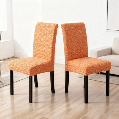 Housse de chaise de salle à manger extensible en jacquard extensible, housses de chaise Parsons amovibles et lavables, ensemble de 2 pièces
