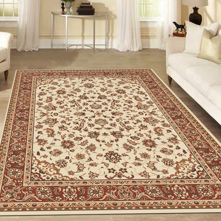 Tapis ivoire / brique Weisgerber