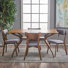 Bryona 59" 4-Person Wood Trestle Dining Set with Upholstered Chairs