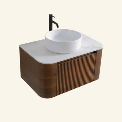 Meuble-lavabo de salle de bain avec lavabo, armoire murale avec porte-serviettes gratuit, conception de lavabo simple en céramique blanche, sans drain et robinet, pré-assemblé