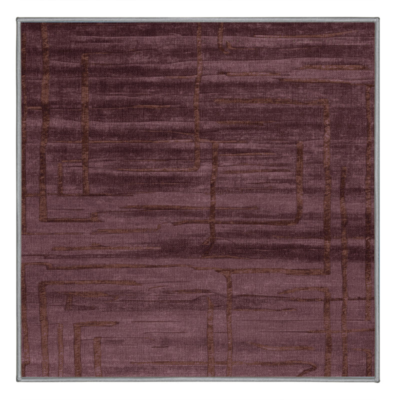 Tapis abstrait lavable à la machine, Carré 7 pi