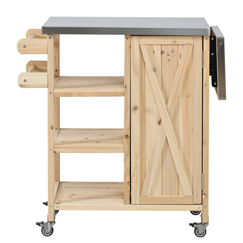 Îlot de cuisine extérieur pliable, Naturel