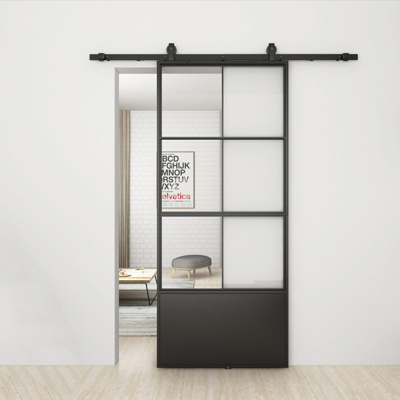 36'' x 84'' Glass with Installation Hardware Kit Barn Door