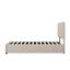 Lit simple avec rangement à levage hydraulique et structure revêtue de lin-1963056485
