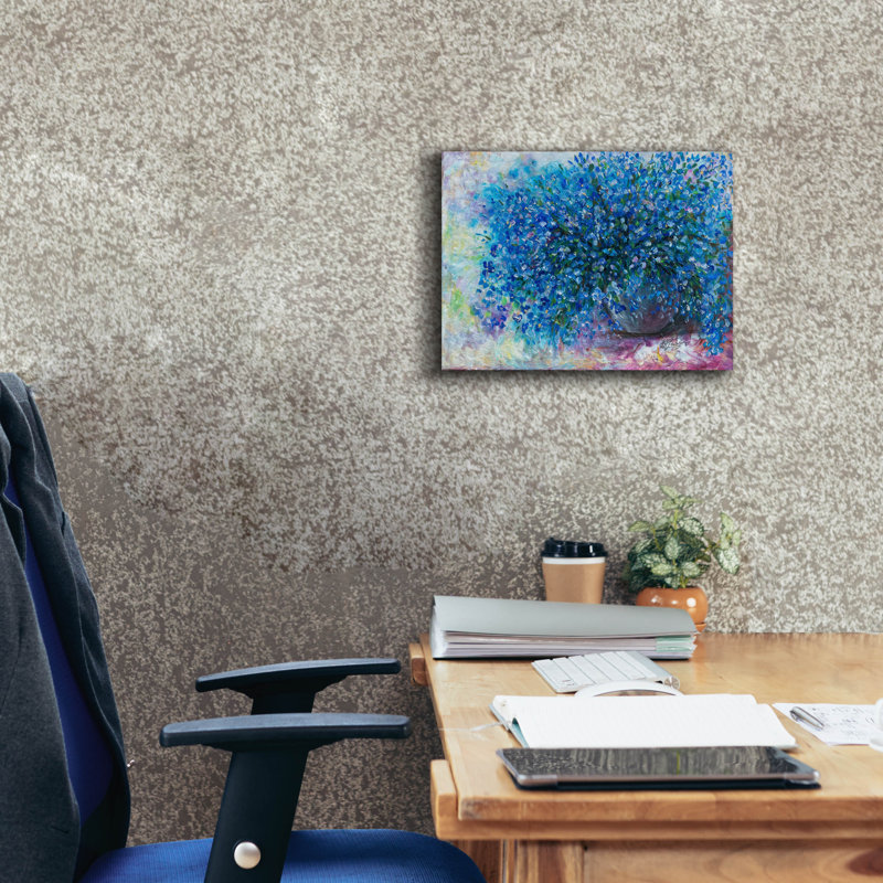 «Forget Me Nots I» par Lena Owens, art mural sur toile, 34 po x 26 po, H 12 po x l 16 po x P 0,75 po