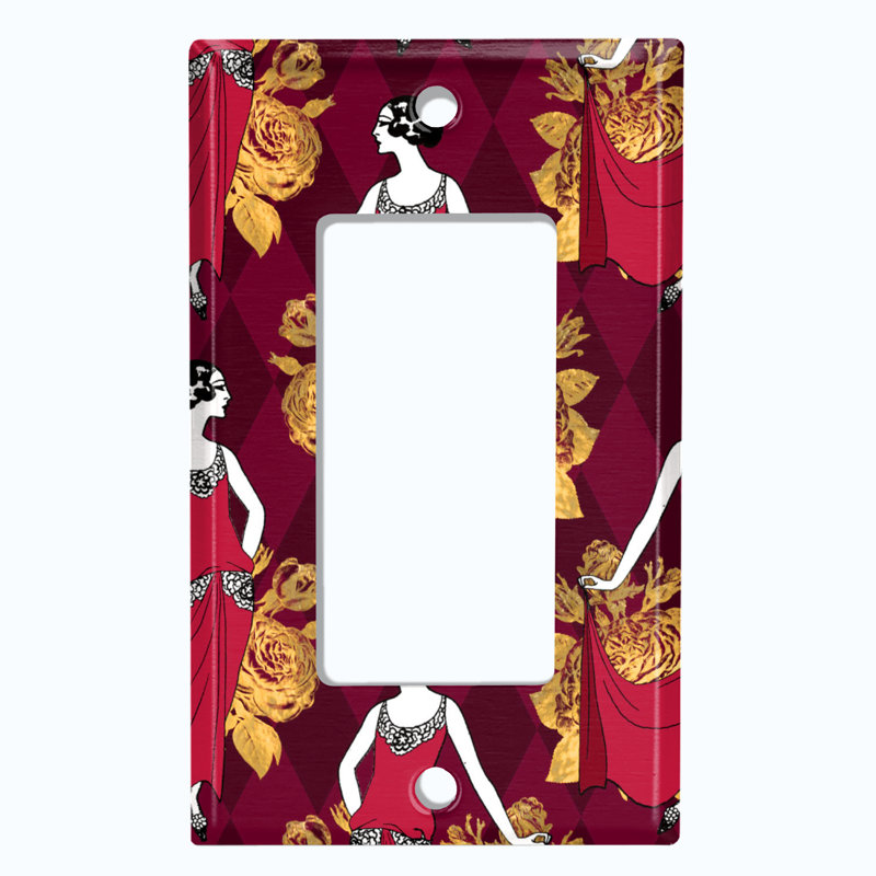 Patterned 1 - Gang Toggle Light Switch Standard Wall Plate