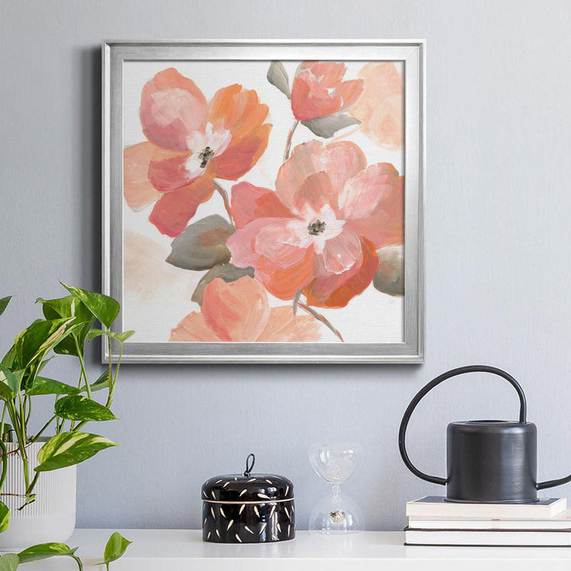 Coral Fantasy I - peinture sur toile encadrée, H 17,5 po x l 17,5 po x P 1,5 po, Argent