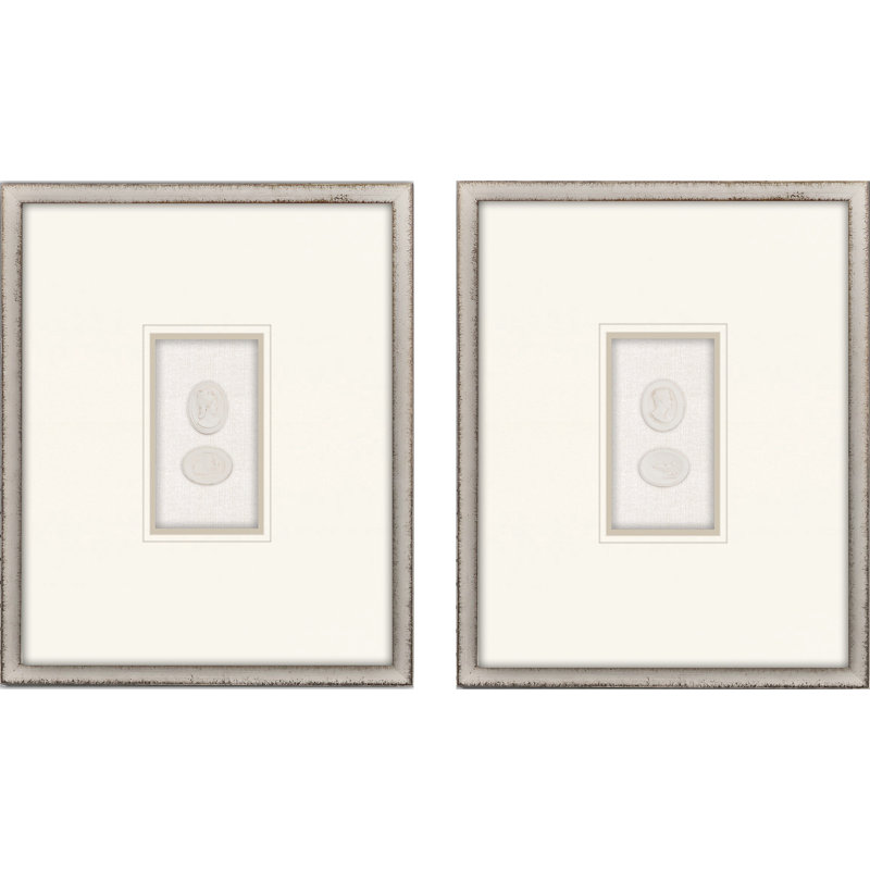 HomeRoots "Ensemble de deux Portrait Intaglio II, reproduction d'art encadrée", 2 pièces