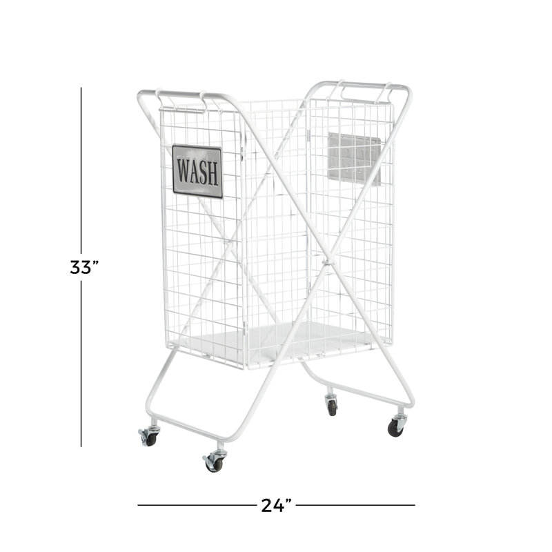 Moultry Metal Free Standing Laundry Cart with Wheels