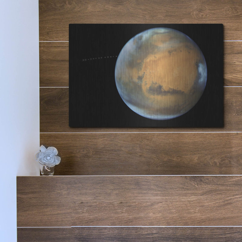  «Phobos Moon - Orbiting Marz» par la NASA, art mural en métal, 16 po x 12 po, H 12 po x l 16 po